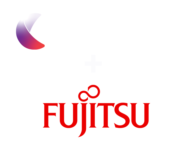 Adaptigent and Fujitsu logos side by side, representing their global NetCOBOL distribution partnership.